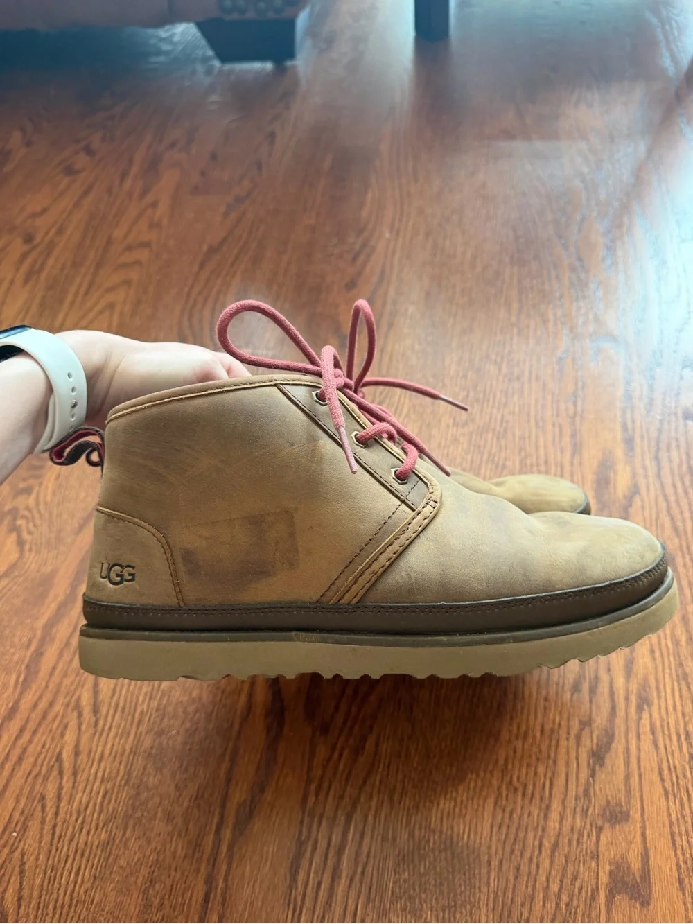 UGG Men’s Neumel Waterproof Wool Lined Brown Chukka Boots Size 10